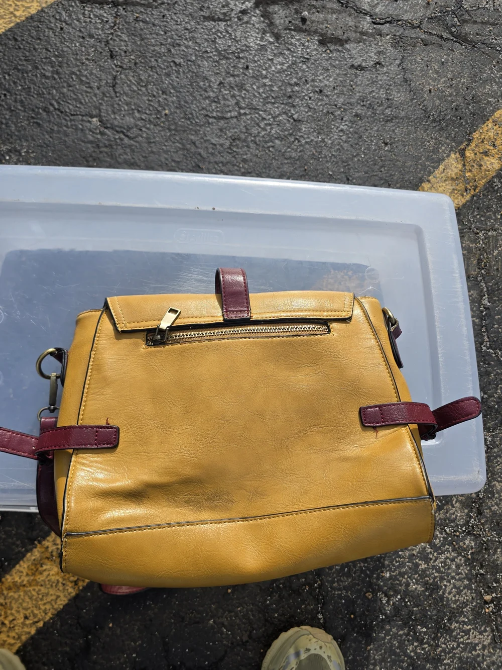 ModCloth‎ Yellow and Burgundy Woven-Accent Satchel